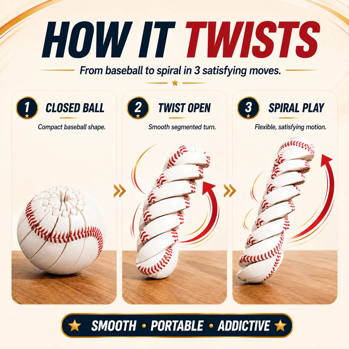 Baseball, basketball, and soccer twisty-ball toys