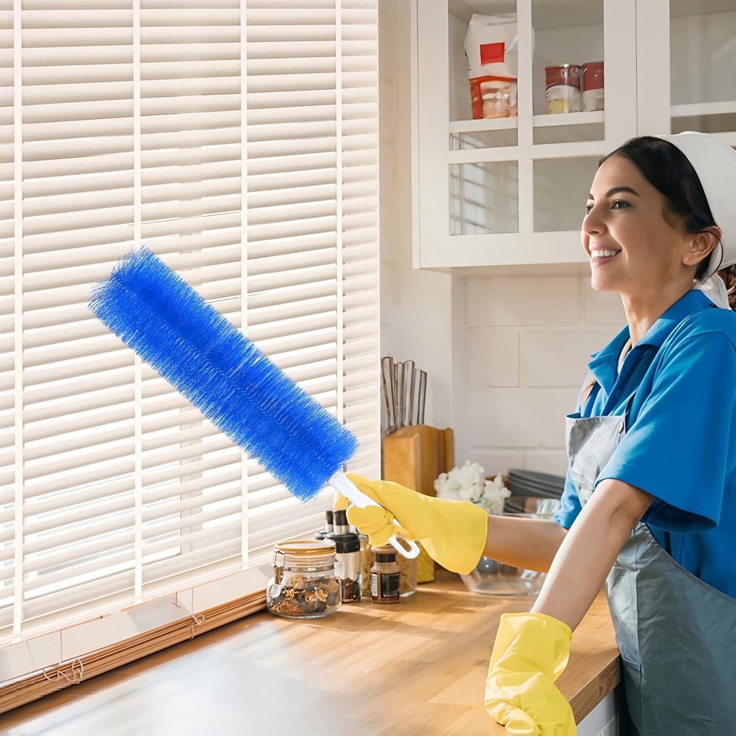 BVJ®Bendable Fan Cleaning Brush – Reusable Microfiber Duster for Fans&Curtain