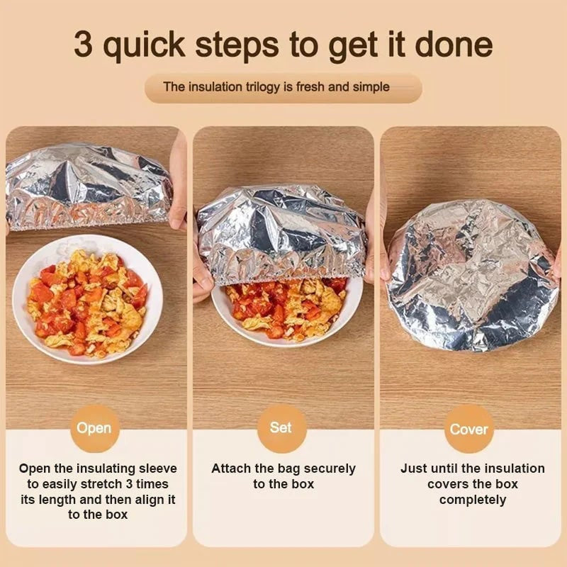 🏠Reusable Aluminum Foil Food Covers – Keep Meals Warm & Fresh