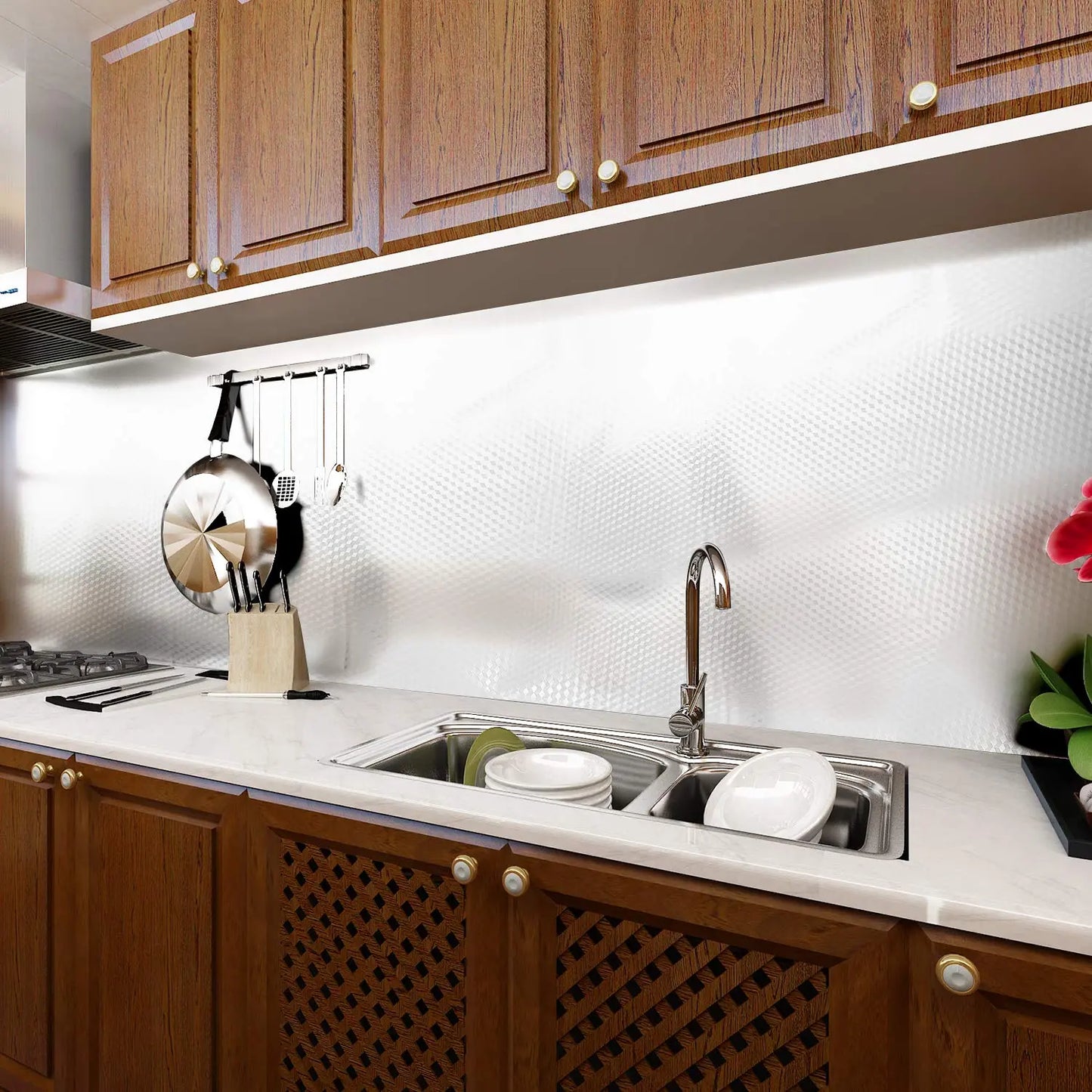 Gaigu®🔥Limited Time 50% Off✨Stainless Steel Kitchen Oil-Proof Adhesive Wallpaper Roll