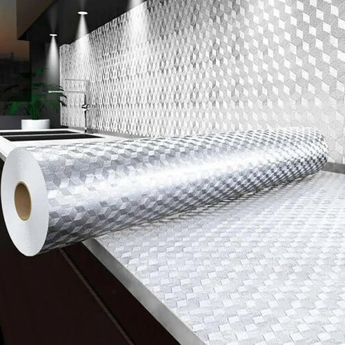 Gaigu®🔥Limited Time 50% Off✨Stainless Steel Kitchen Oil-Proof Adhesive Wallpaper Roll