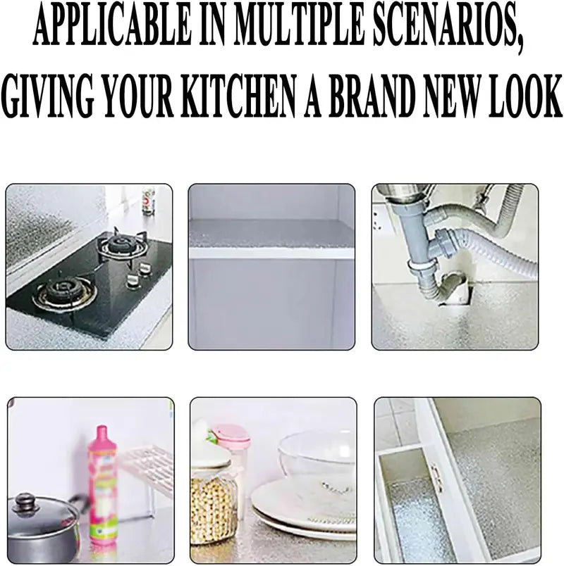 Gaigu®🔥Limited Time 50% Off✨Stainless Steel Kitchen Oil-Proof Adhesive Wallpaper Roll