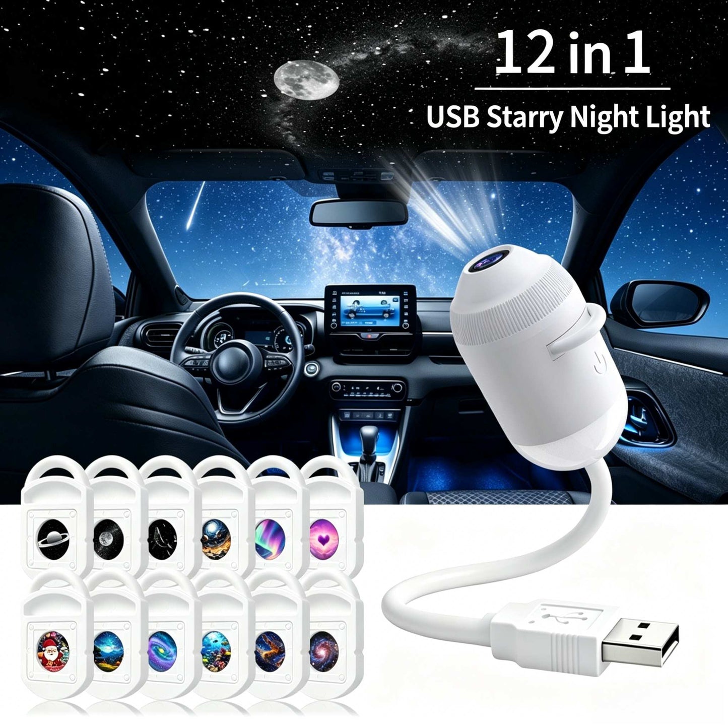 BVJ® 5D Mini Galaxy Star Projector – Dynamic Ambient Light for Bedroom, Car & Home