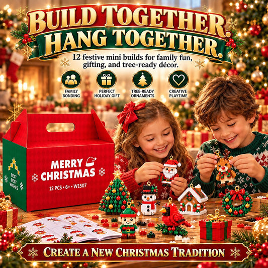 🎄⏳ Last day to save 49% – 🎄 12-Day Mini Christmas Ornament Advent Calendar | 12 unique festive buildable designs with hanging loops—perfect for decorating Christmas trees, wreaths, and holiday displays 🧱