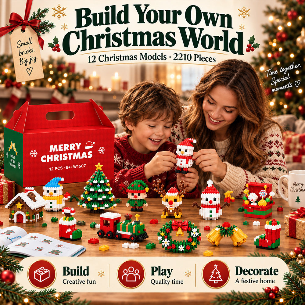 ⏳ Last day to save 49% – 🎄 12-Day Mini Christmas Ornament Advent Calendar | 12 unique festive buildable designs with hanging loops—perfect for decorating Christmas trees, wreaths, and holiday displays 🧱