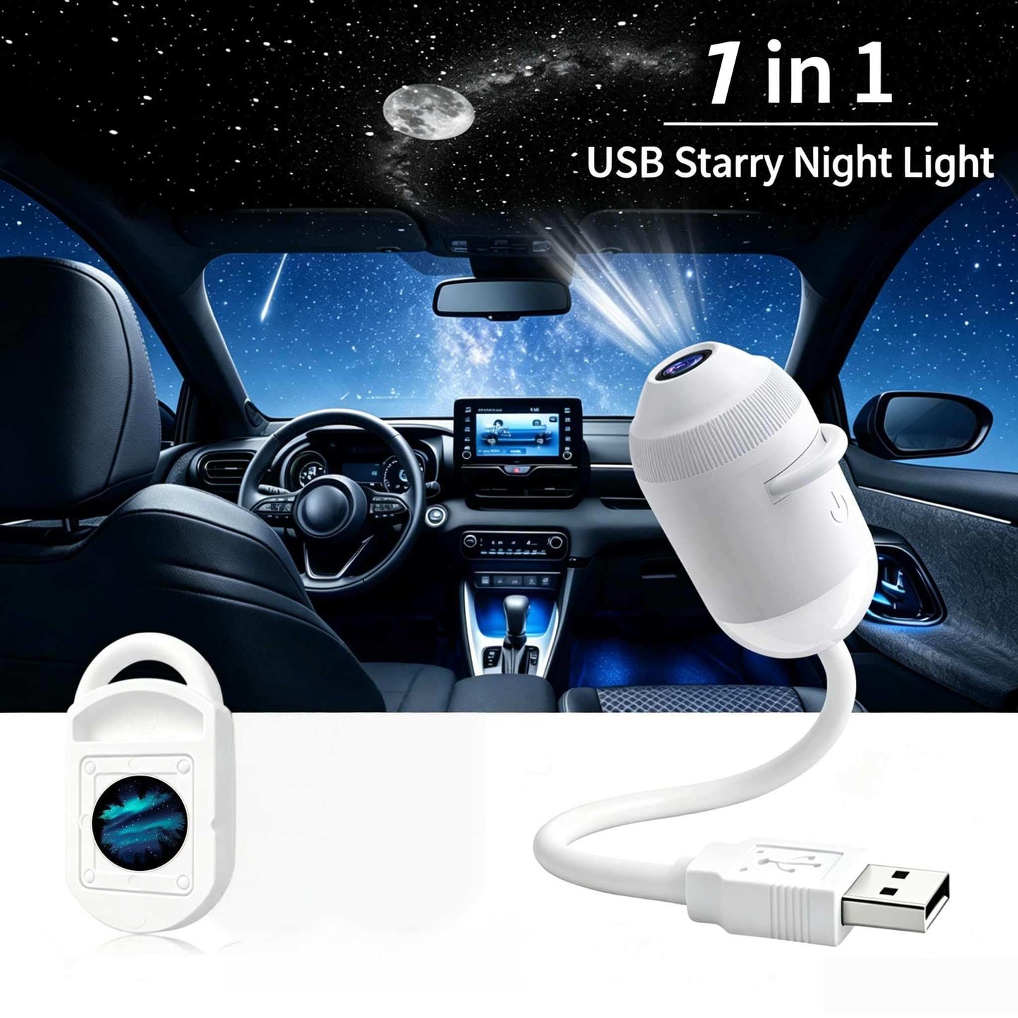 BVJ® 5D Mini Galaxy Star Projector – Dynamic Ambient Light for Bedroom, Car & Home