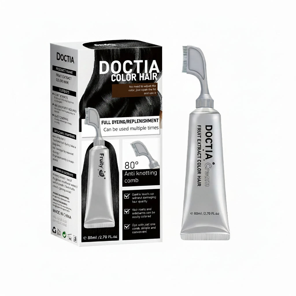 Hair Dye Cream Comb with Natural Plant Extract, Root Touch Up Hair Color, Ammonia Free