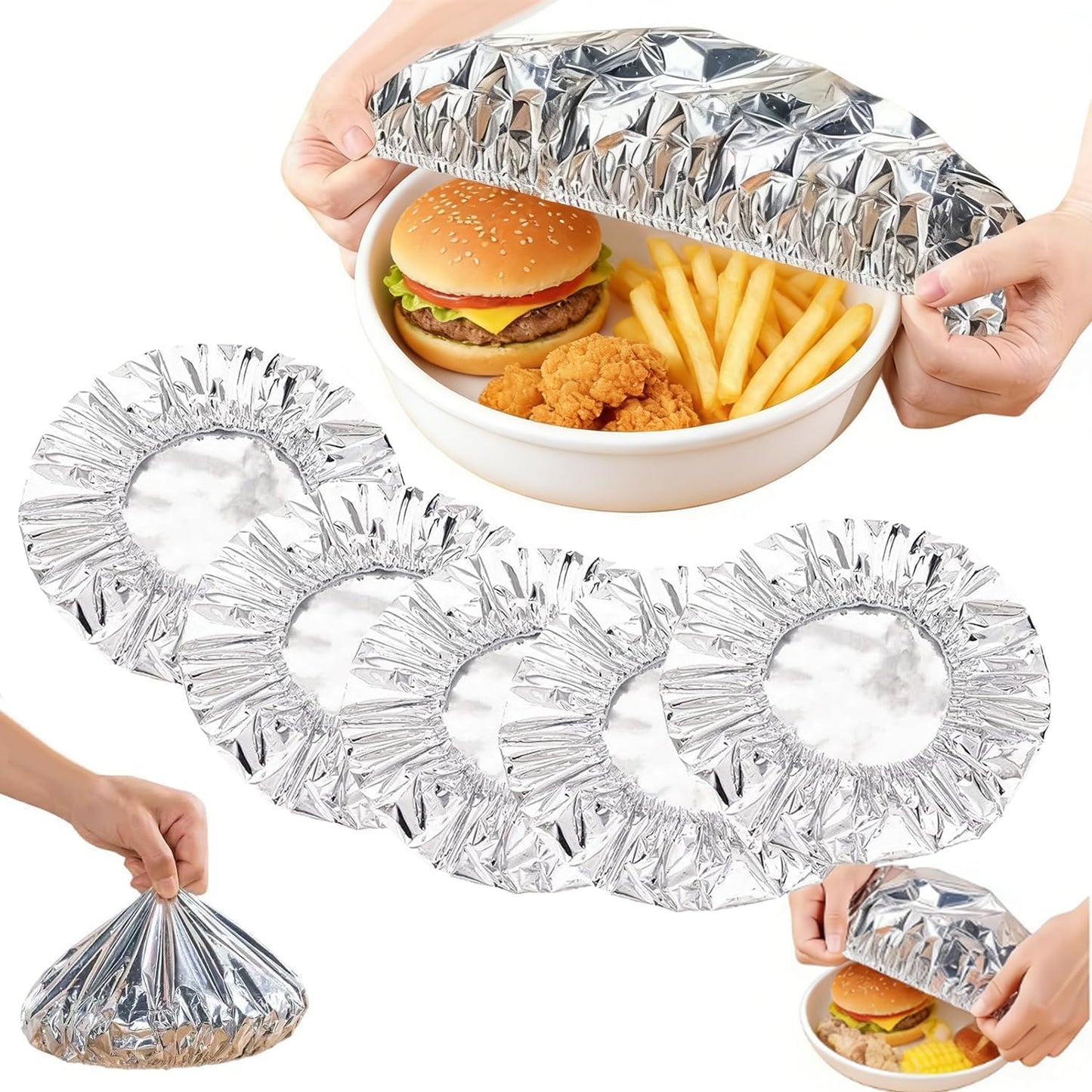 🏠Reusable Aluminum Foil Food Covers – Keep Meals Warm & Fresh