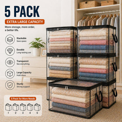 🔥LAST DAY 50% OFF - 📦Large Heavy-Duty Thick Plastic Clear Storage Bag for Clothes, Moving & Storage（upsell）（副本）