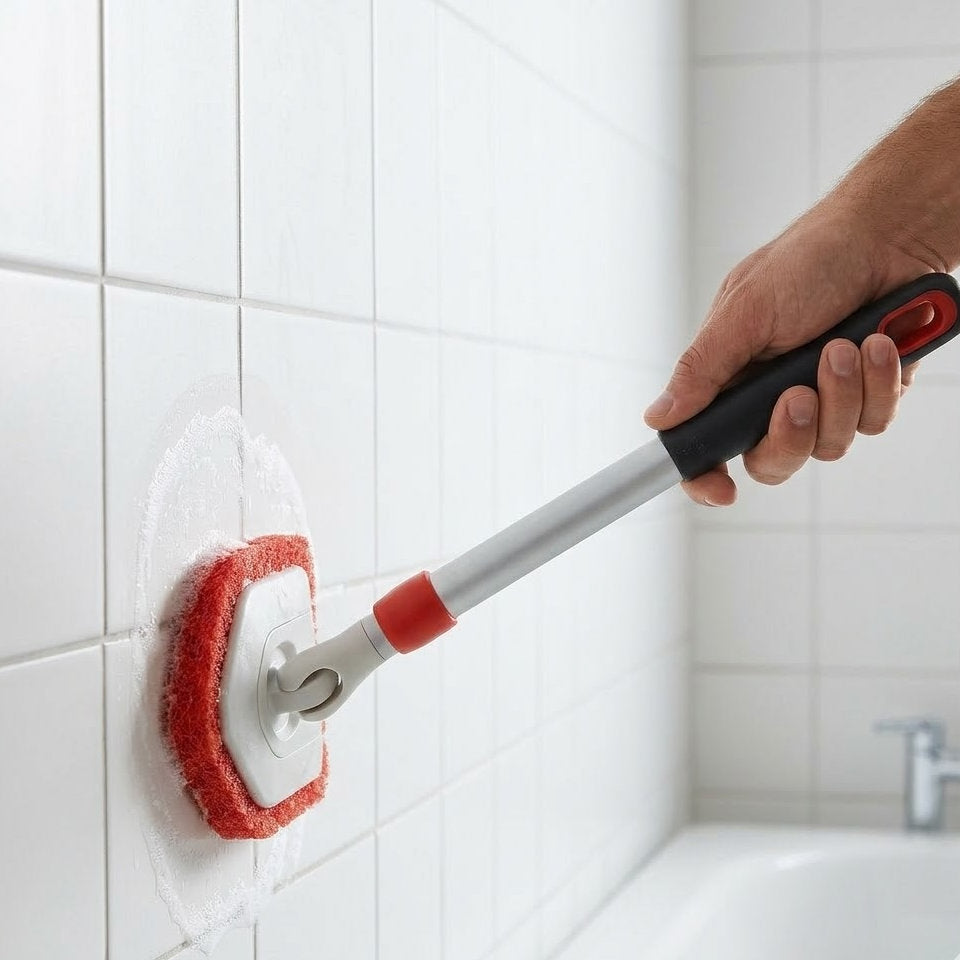 Dylantia Extendable Tub and Tile Scrubber with Long Handle - 2-in-1 Versatile Cleaning Brush for Shower, Bathroom, and Hard-to-Reach Corners