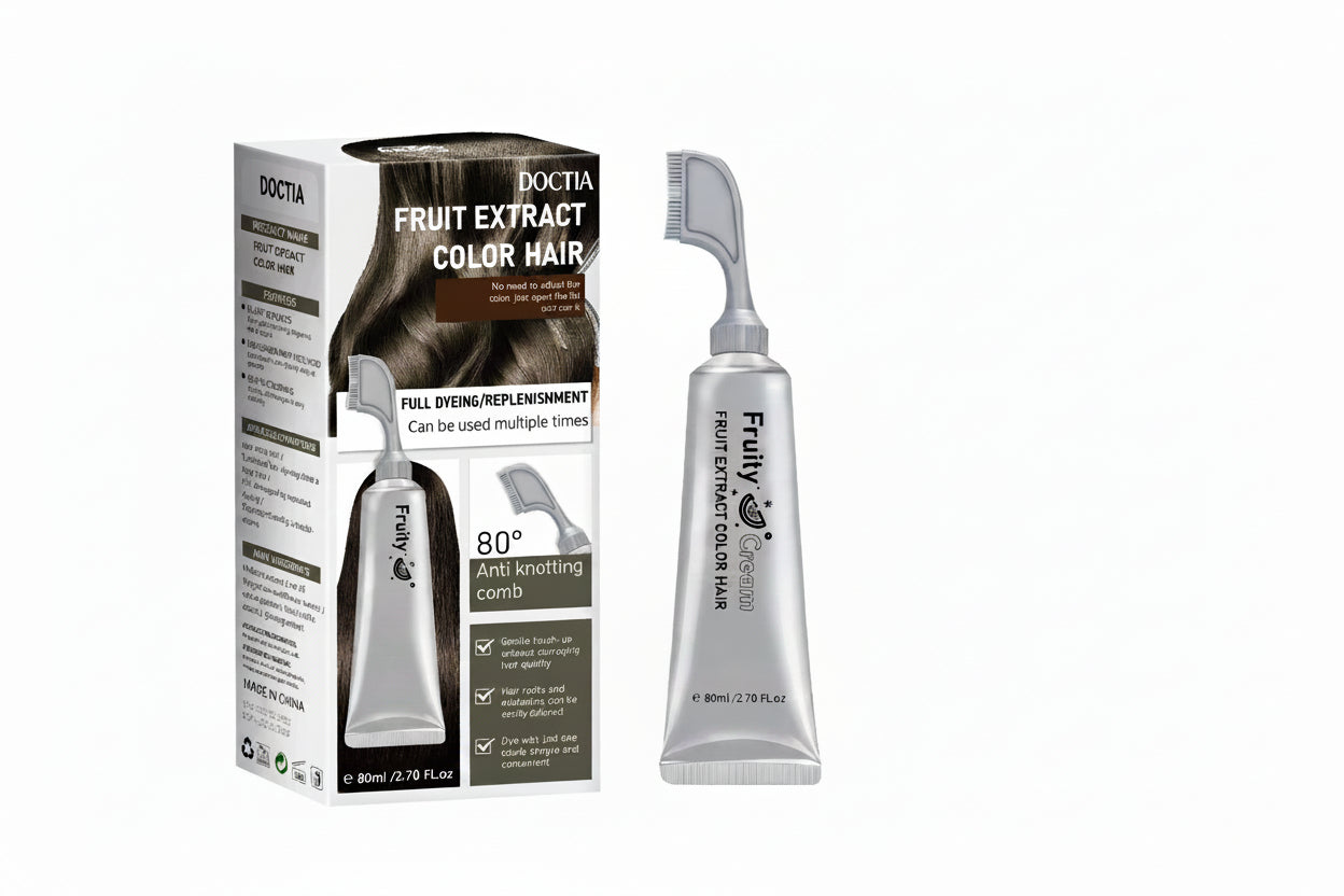 Hair Dye Cream Comb with Natural Plant Extract, Root Touch Up Hair Color, Ammonia Free