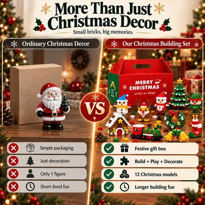 ⏳ Last day to save 49% – 🎄 12-Day Mini Christmas Ornament Advent Calendar | 12 unique festive buildable designs with hanging loops—perfect for decorating Christmas trees, wreaths, and holiday displays 🧱