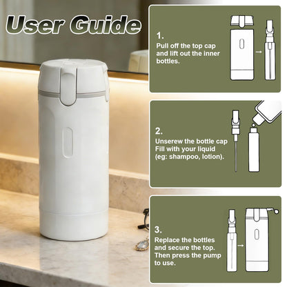 4 in 1 Travel Pump Dispenser Bottle, 30ml, 4 Pack Leakproof Pump Containers with Measuring Scale and Label Stickers（upsell）