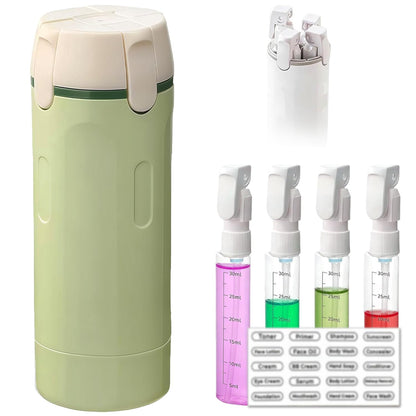 4 in 1 Travel Pump Dispenser Bottle, 30ml, 4 Pack Leakproof Pump Containers with Measuring Scale and Label Stickers（upsell）