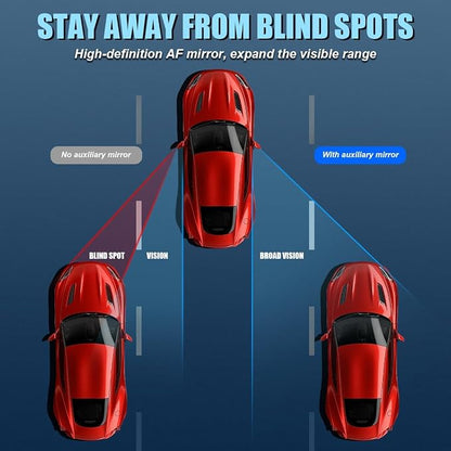 Car Blind Spot Mirror with Side Mirror Rain Guard,Carbon Fibre Rear View Mirror Rain Visor & 360° Adjustable HD Blindspot Mirror