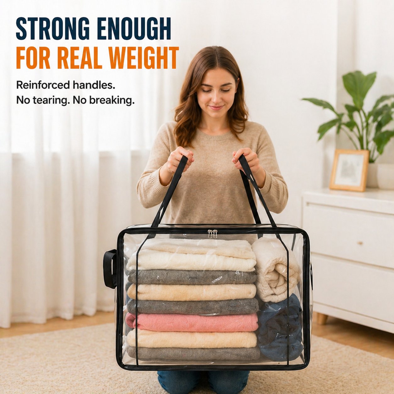 🔥LAST DAY 50% OFF - 📦Large Heavy-Duty Thick Plastic Clear Storage Bag for Clothes, Moving & Storage（upsell）（副本）