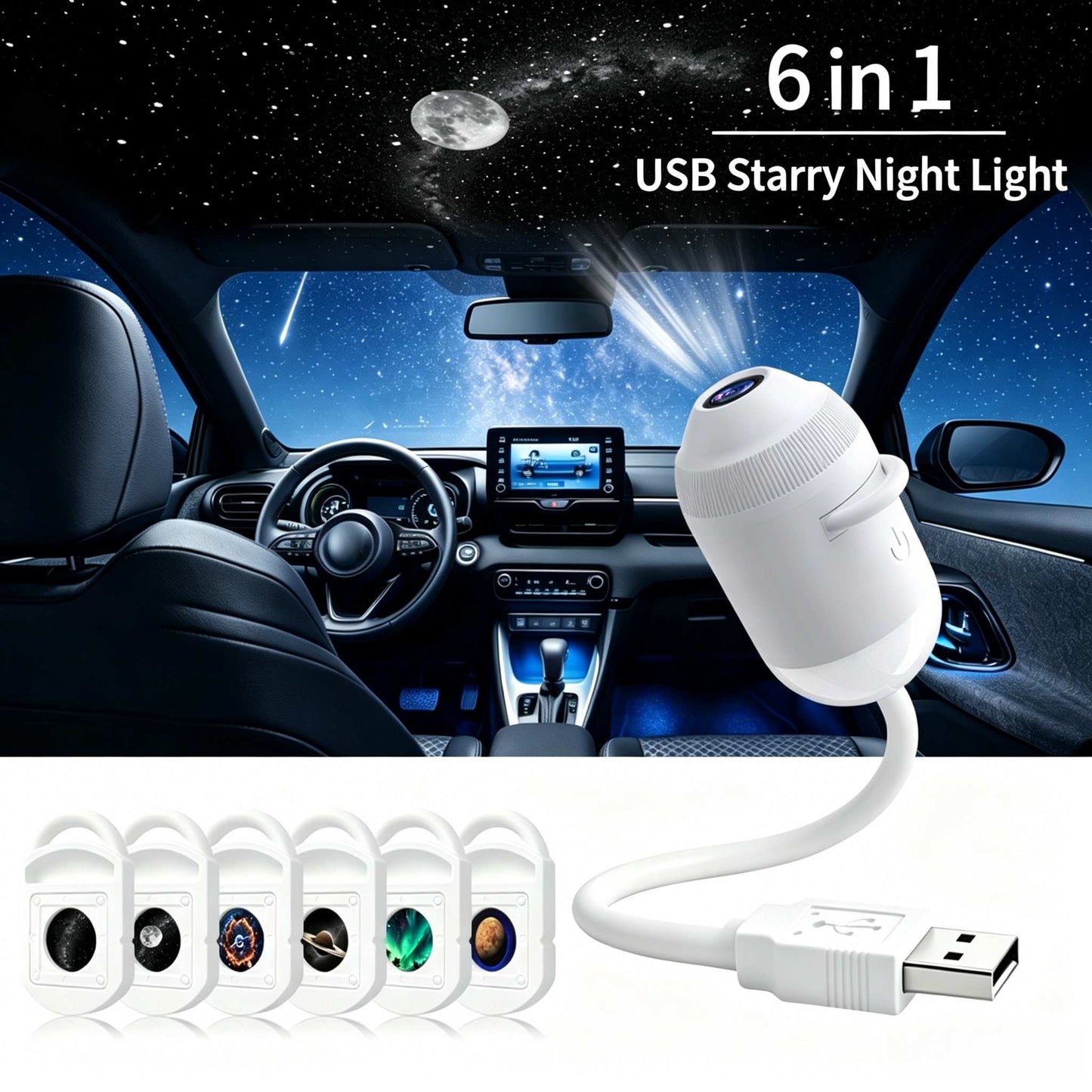 BVJ® 5D Mini Galaxy Star Projector – Dynamic Ambient Light for Bedroom, Car & Home