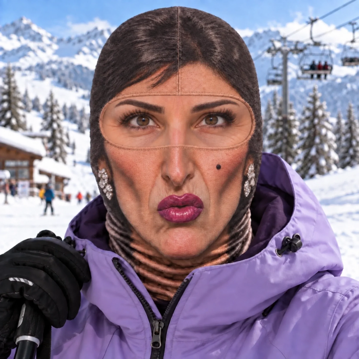 Custom Realistic Funny Face Gifts for Skiers - Personalized Ski Mask