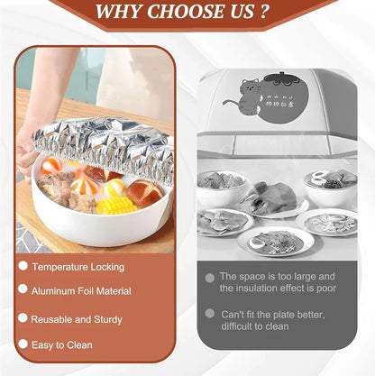 🏠Reusable Aluminum Foil Food Covers – Keep Meals Warm & Fresh