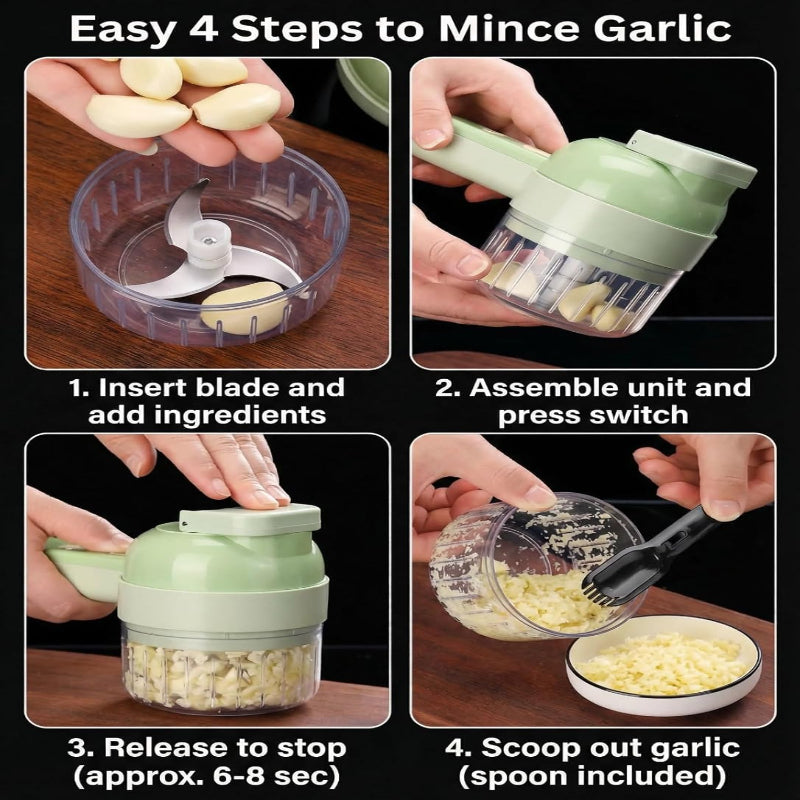 Prep Faster, Cook Smarter: 5-in-1 Handheld Electric Chopper for Garlic, Veggies & More 🥦💎
