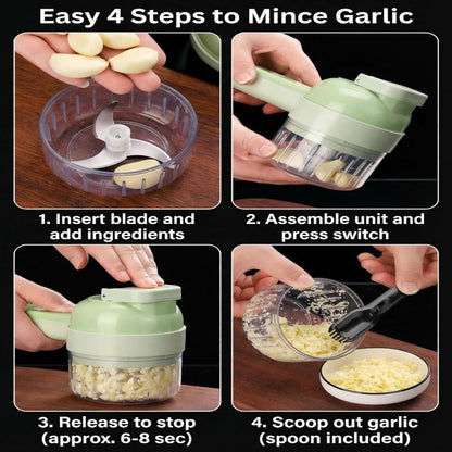 Prep Faster, Cook Smarter: 5-in-1 Handheld Electric Chopper for Garlic, Veggies & More 🥦💎