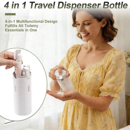 4 in 1 Travel Pump Dispenser Bottle, 30ml, 4 Pack Leakproof Pump Containers with Measuring Scale and Label Stickers（upsell）