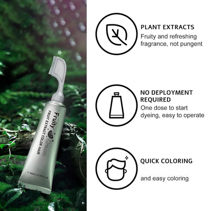 Hair Dye Cream Comb with Natural Plant Extract, Root Touch Up Hair Color, Ammonia Free