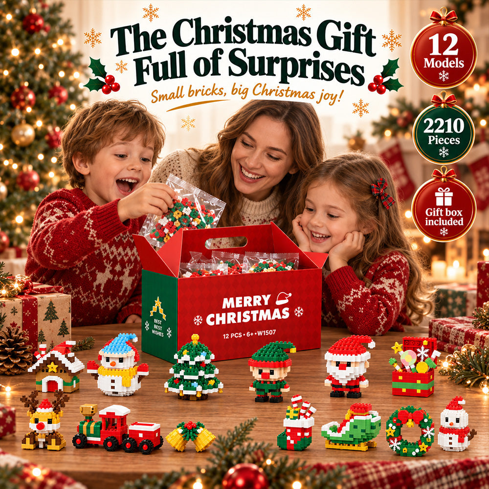 ⏳ Last day to save 49% – 🎄 12-Day Mini Christmas Ornament Advent Calendar | 12 unique festive buildable designs with hanging loops—perfect for decorating Christmas trees, wreaths, and holiday displays 🧱