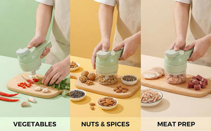 Prep Faster, Cook Smarter: 5-in-1 Handheld Electric Chopper for Garlic, Veggies & More 🥦💎