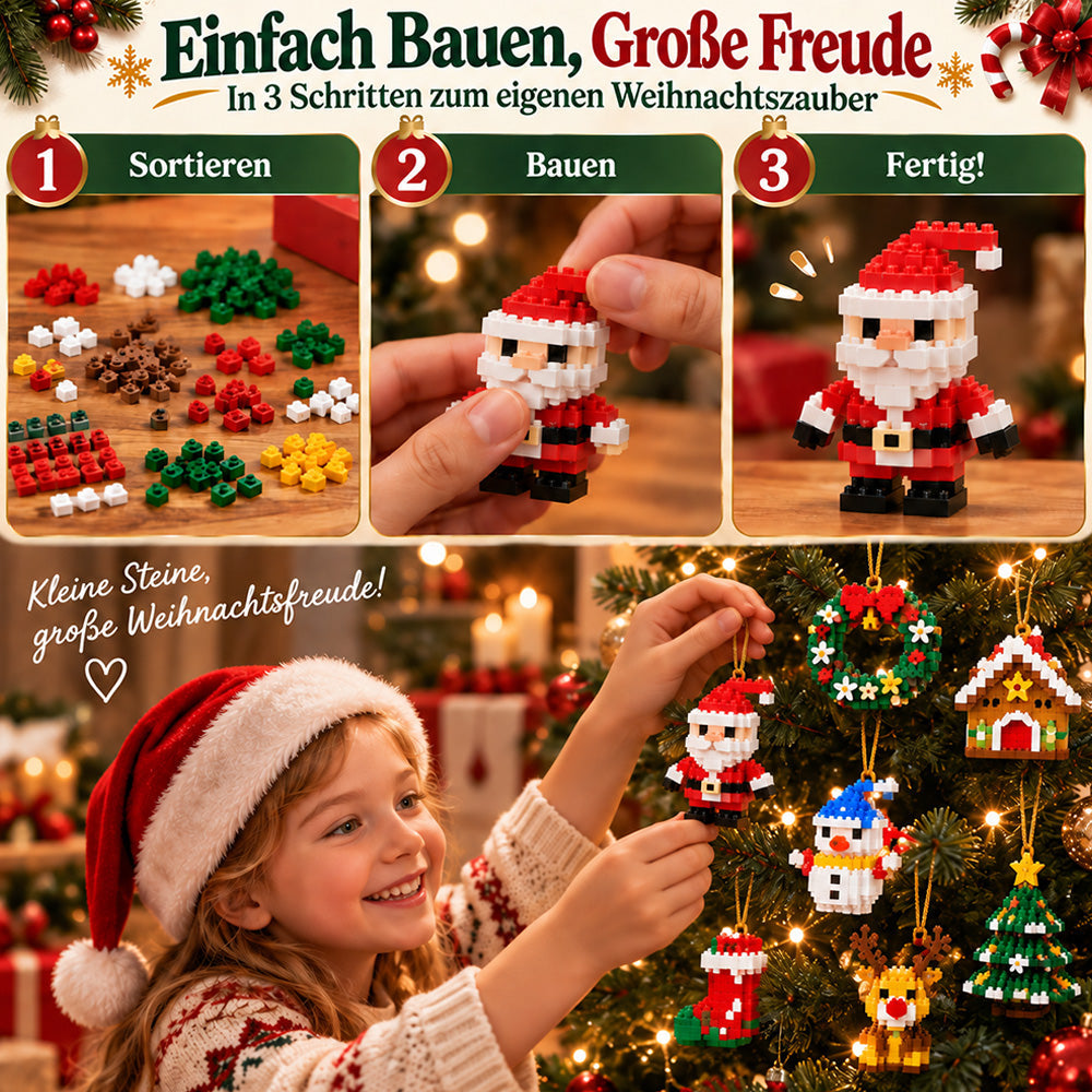 ⏳ Last day to save 49% – 🎄 12-Day Mini Christmas Ornament Advent Calendar | 12 unique festive buildable designs with hanging loops—perfect for decorating Christmas trees, wreaths, and holiday displays 🧱