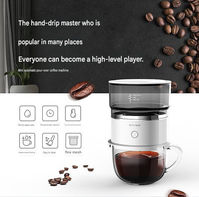 Portable Coffee Maker, Brewer, and Grinder – Fully Automatic Pour-Over Drip Coffee Pot
