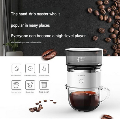 Portable Coffee Maker, Brewer, and Grinder – Fully Automatic Pour-Over Drip Coffee Pot