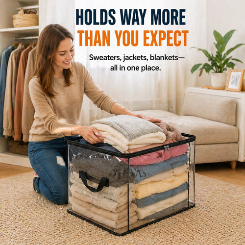 🔥LAST DAY 50% OFF - 📦Large Heavy-Duty Thick Plastic Clear Storage Bag for Clothes, Moving & Storage（upsell）（副本）
