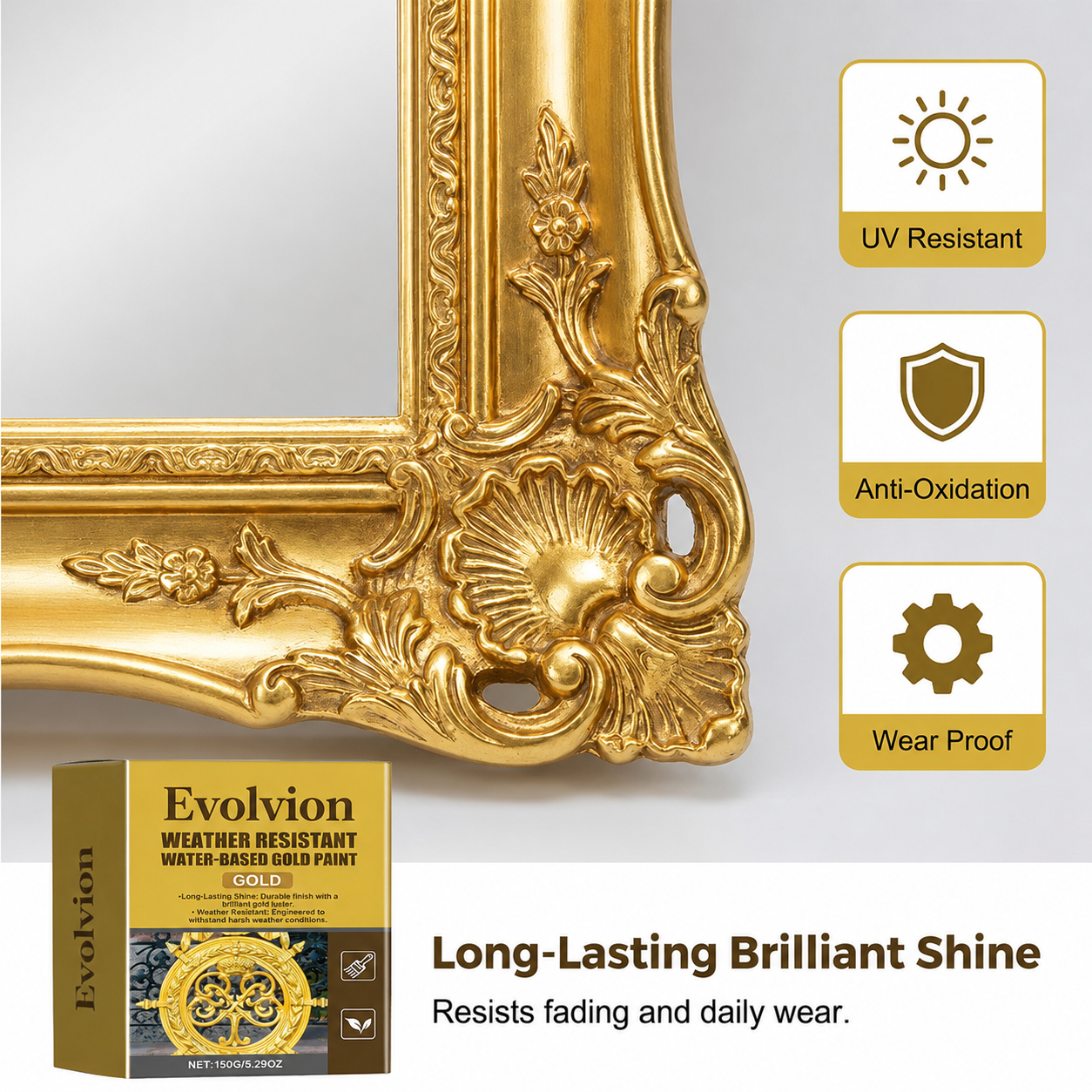Weather Resistant Water-Based Gold Paint（upsell）
