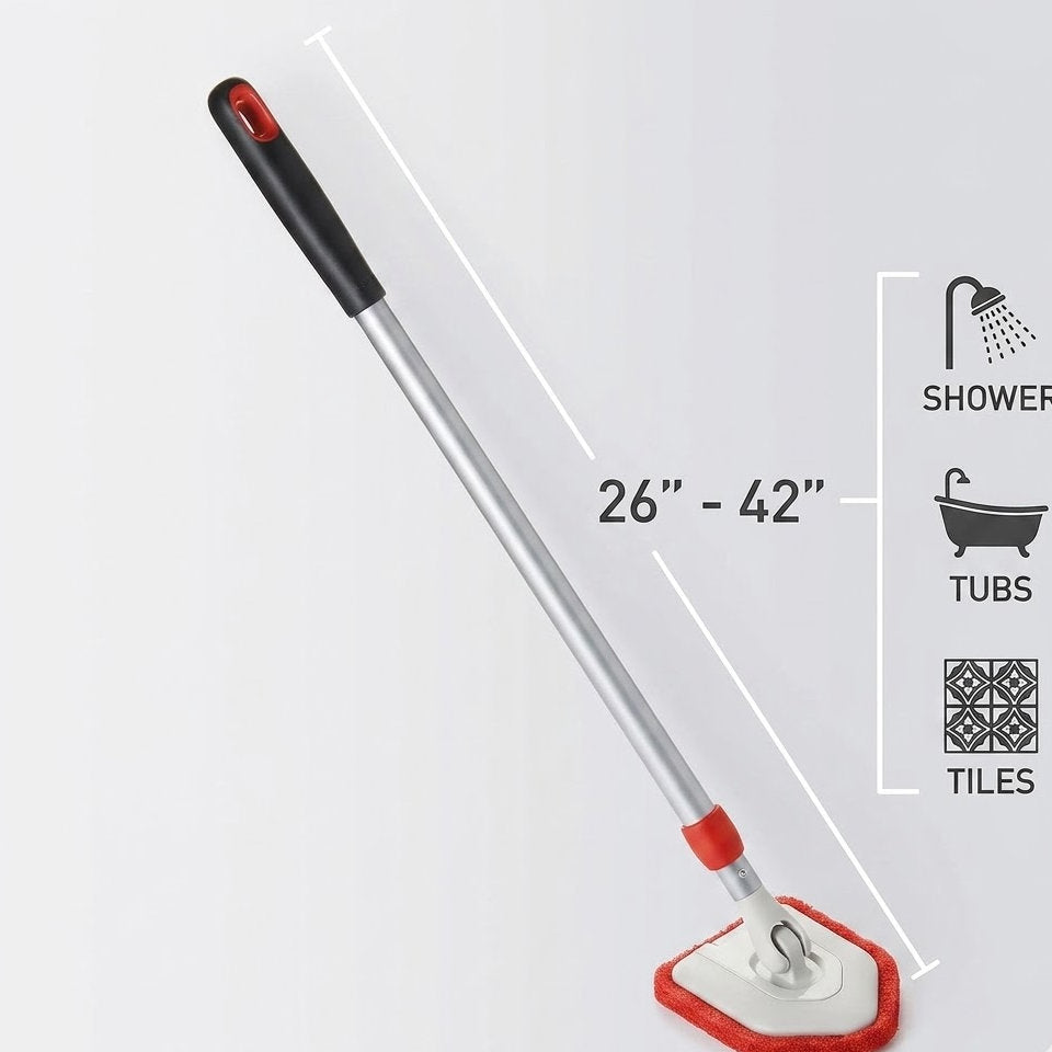Dylantia Extendable Tub and Tile Scrubber with Long Handle - 2-in-1 Versatile Cleaning Brush for Shower, Bathroom, and Hard-to-Reach Corners