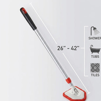 Dylantia Extendable Tub and Tile Scrubber with Long Handle - 2-in-1 Versatile Cleaning Brush for Shower, Bathroom, and Hard-to-Reach Corners