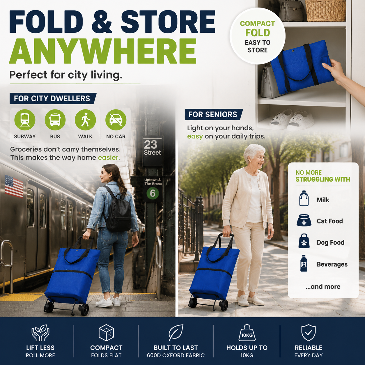 GROCERY SHOPPING BAG WITH WHEELS