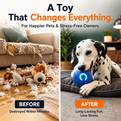 🐾 AUTO-BOUNCING SMART PET BALL WITH REMOTE CONTROL— 3 Interactive Modes | Chew-Resistant E-TPU | USB-C Rechargeable 🎾