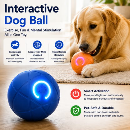 🐾 AUTO-BOUNCING SMART PET BALL WITH REMOTE CONTROL— 3 Interactive Modes | Chew-Resistant E-TPU | USB-C Rechargeable 🎾