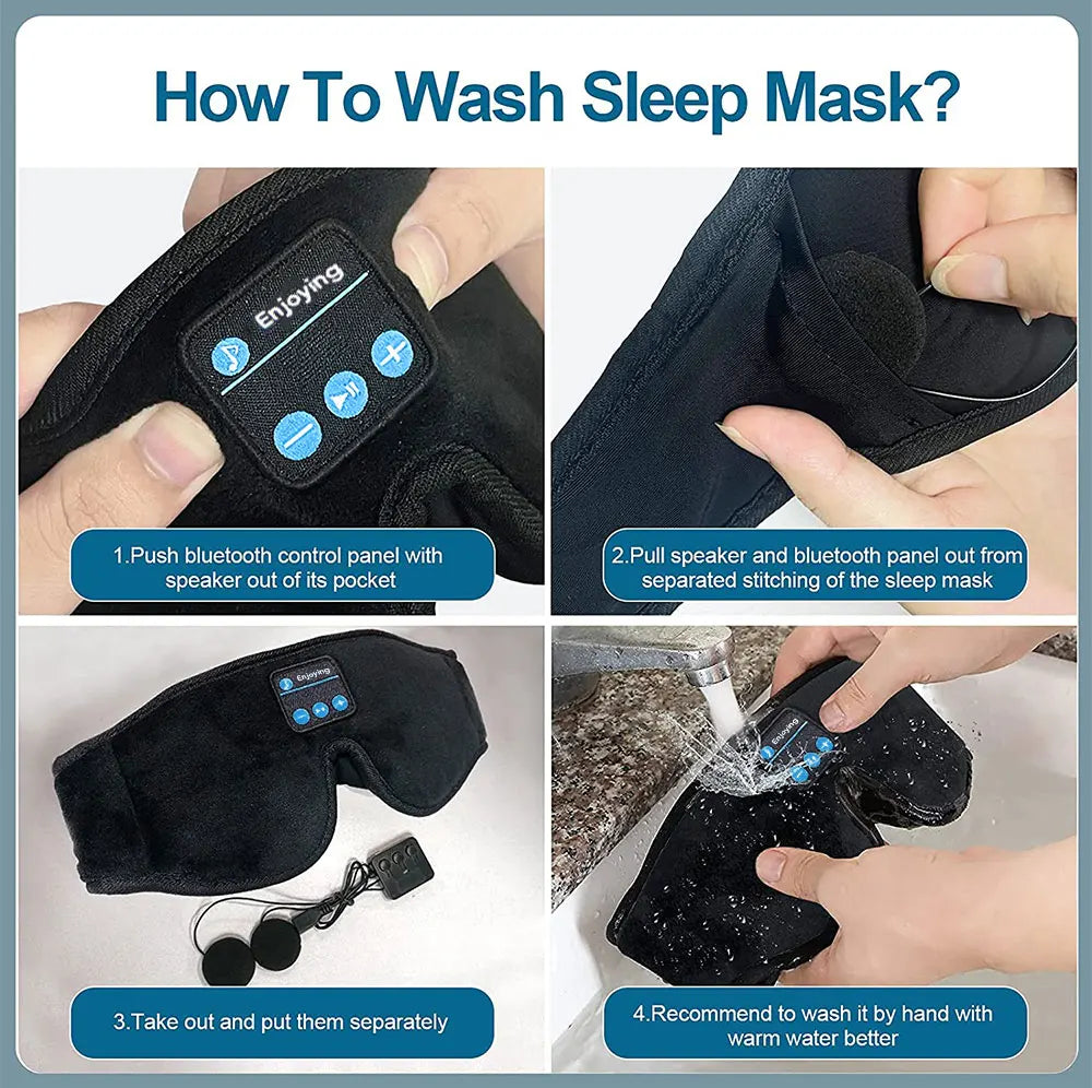 Bluetooth Sleep Mask with Headphones – 3D Eye Mask for Travel & Better Sleep (Upsell)
