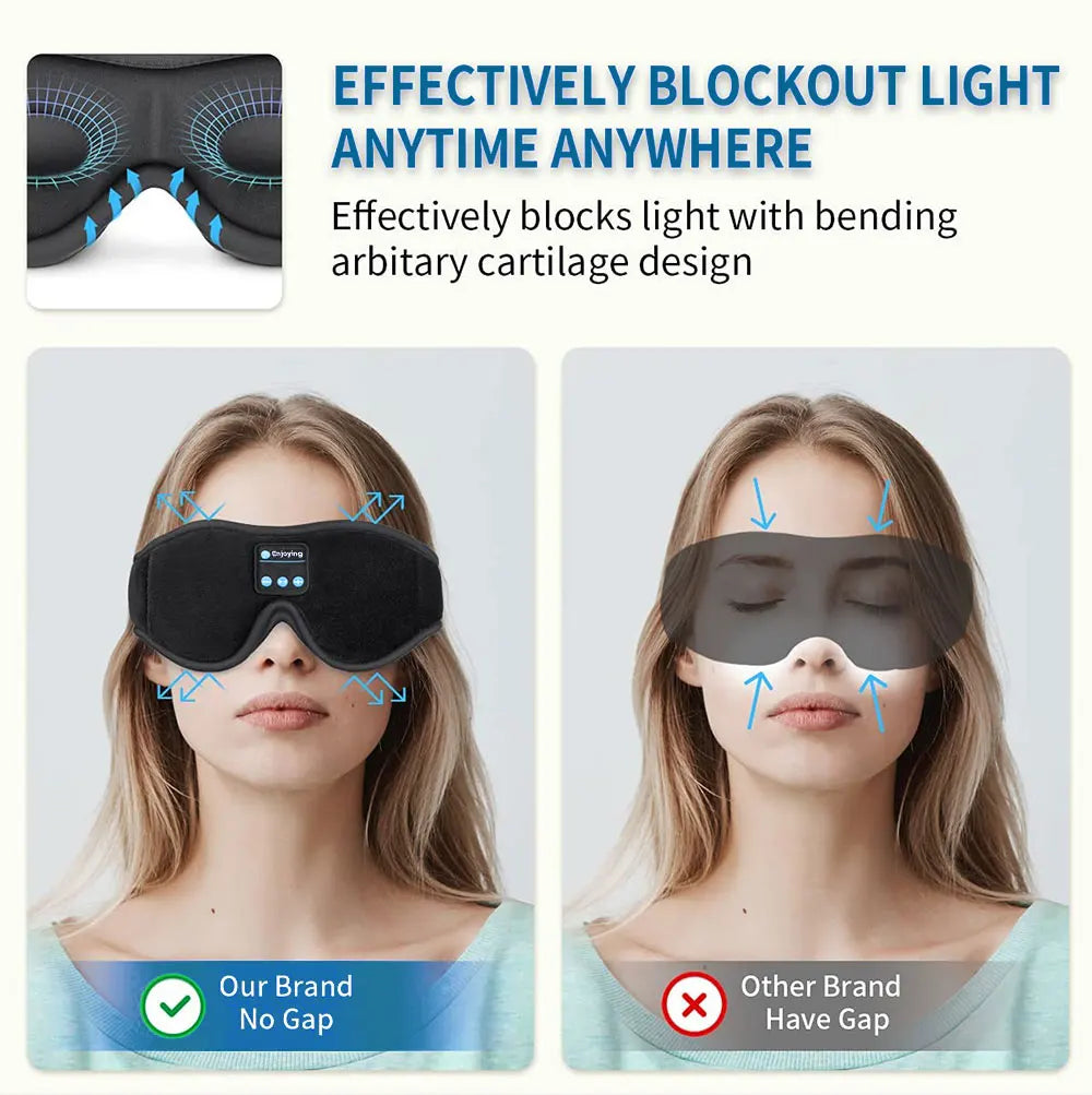 Bluetooth Sleep Mask with Headphones – 3D Eye Mask for Travel & Better Sleep (Upsell)