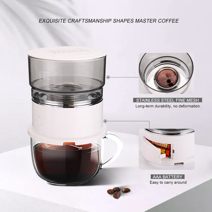 Portable Coffee Maker, Brewer, and Grinder – Fully Automatic Pour-Over Drip Coffee Pot