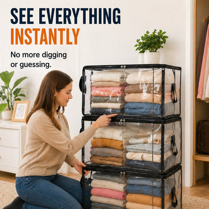 🔥LAST DAY 50% OFF - 📦Large Heavy-Duty Thick Plastic Clear Storage Bag for Clothes, Moving & Storage（upsell）（副本）