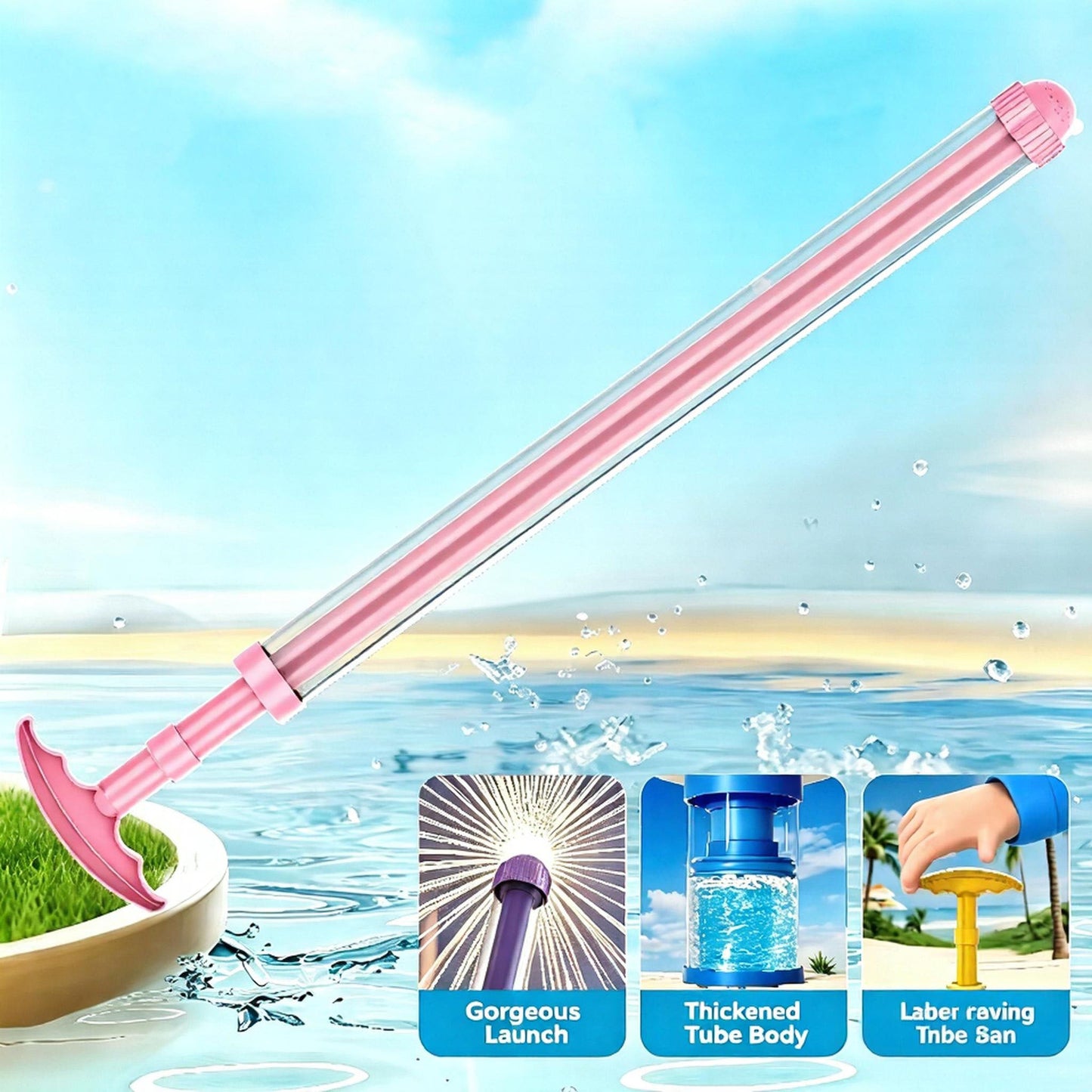Telescopic Water Gun – Summer Outdoor Pool & Beach Water Fight Party Toy (41cm Long-Range Pump Water Blaster)