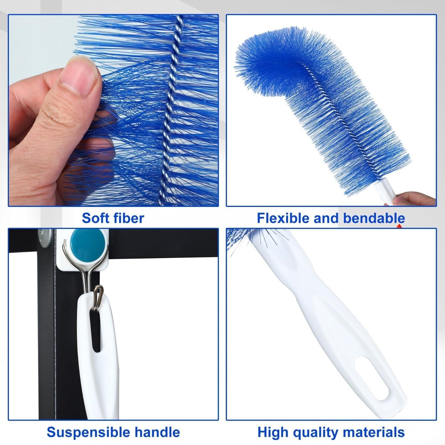 BVJ®Bendable Fan Cleaning Brush – Reusable Microfiber Duster for Fans&Curtain