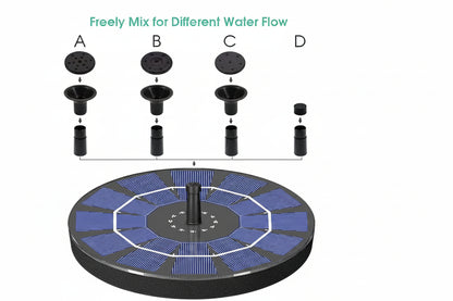 🎁Solar Fountain, Solar Powered Bird Bath Fountain Pump with 4 Nozzles 1.4W Solar Panel Kit Water Pump, Outdoor Watering Submersible Pump for Pond, Pool, Garden, Fish Tank