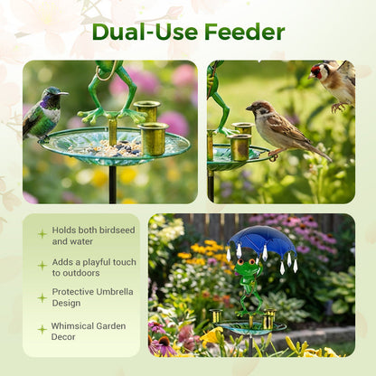 Gaigu® 🐸Metal Frog-Shaped Bird Feeder Stake