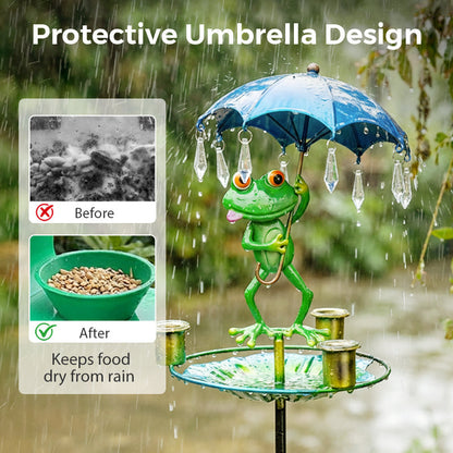 Gaigu® 🐸Metal Frog-Shaped Bird Feeder Stake